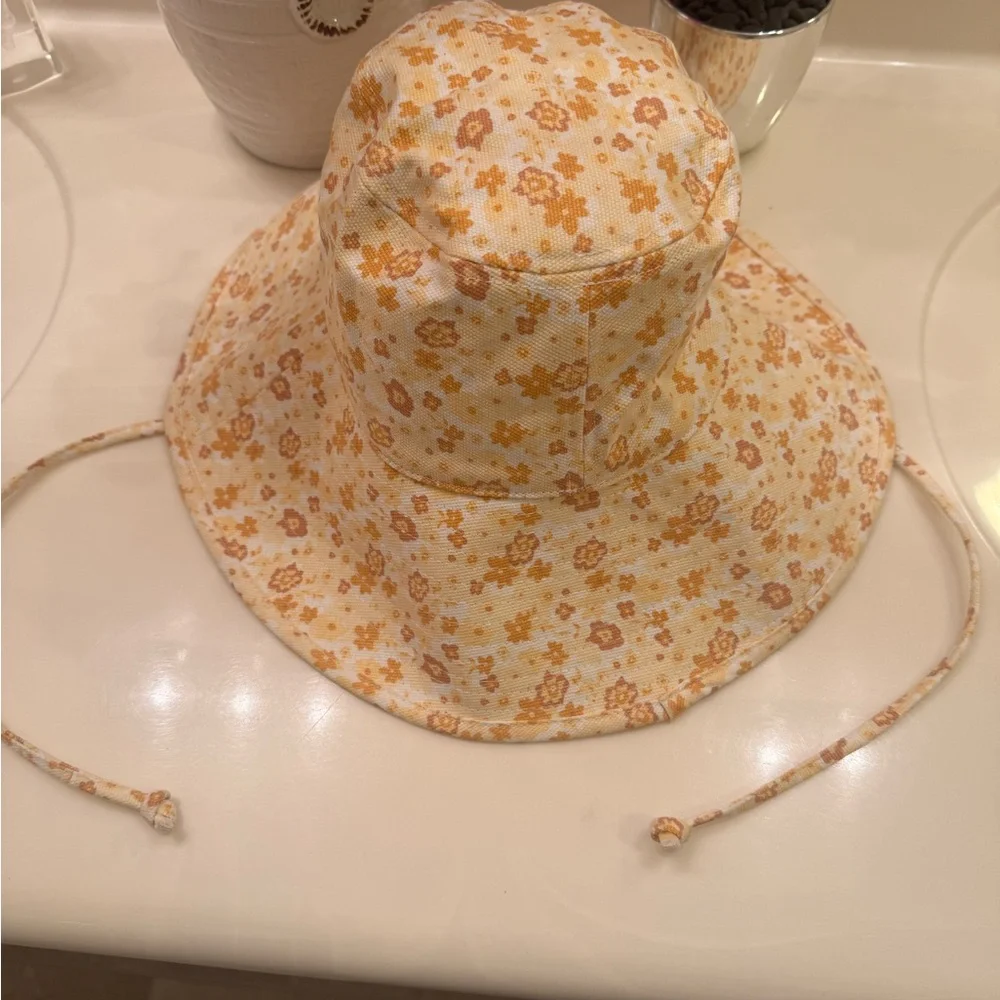 Lack Of Color Floral Bucket Hat Peach Bloom Festival Staples💯% Cotton Canvas NWT - Picture 6 of 16